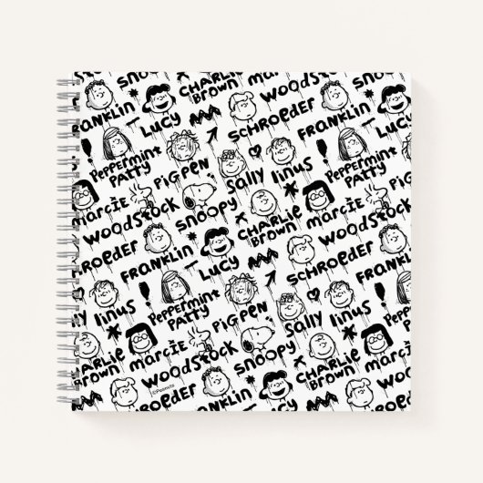 Erdnusszeichen Graffiti Muster Notizblock (Vorderseite)