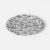 Erdnusszeichen Graffiti Muster Pappteller (Schrägansicht)