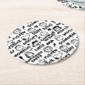 Erdnusszeichen Graffiti Muster Runder Pappuntersetzer (Angewinkelt)