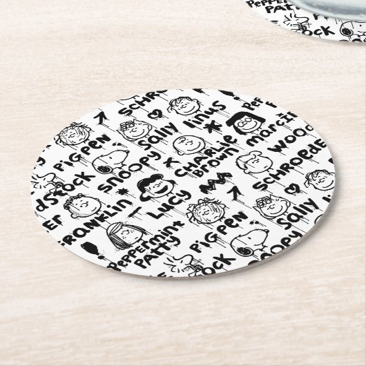 Erdnusszeichen Graffiti Muster Runder Pappuntersetzer (Angewinkelt)