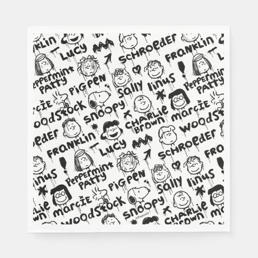 Erdnusszeichen Graffiti Muster Serviette (Vorderseite)