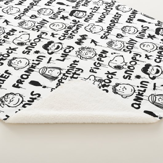 Erdnusszeichen Graffiti Muster Sherpadecke (3/4)