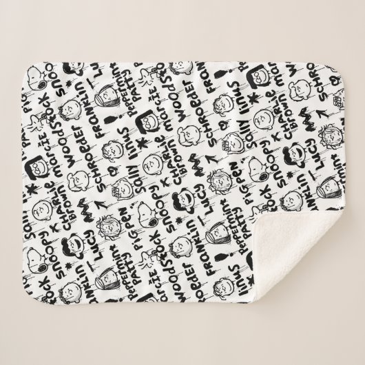 Erdnusszeichen Graffiti Muster Sherpadecke (Vorderseite (Horizontal))