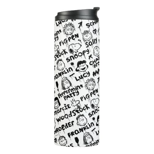 Erdnusszeichen Graffiti Muster Thermosbecher (Nach links gedreht)