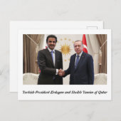 Erdogan und Scheich Tamim in Doha. Postkarte (Vorne/Hinten)