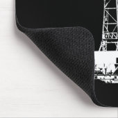 Erdölbohrungs-Anlage im Weiß auf Schwarzem Mousepad (Ecke)
