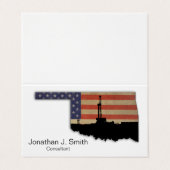 Erdölbohrungs-Anlage, Oklahoma, Sterne, Streifen Visitenkarten (Außenseite Aufgefaltet)