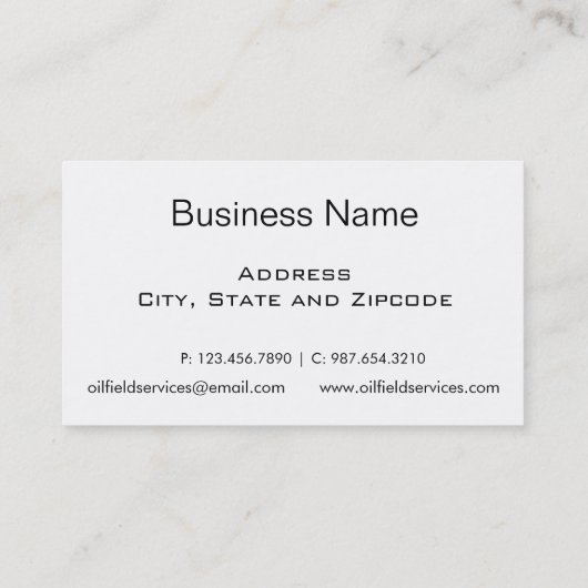 Erdölbohrungs-Anlage-Weiß-Silhouette Visitenkarte (Rückseite)