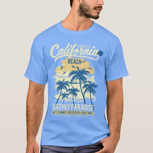 Erdparadies California Beach T-Shirt (Vorderseite)