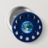 Erdphasen und Mondphasen, auf einem Hintergrund de Button (Vorne & Hinten)