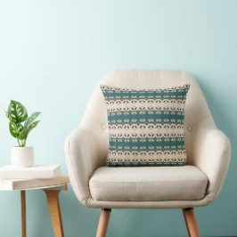 Erdraster Teal und Braun Kissen