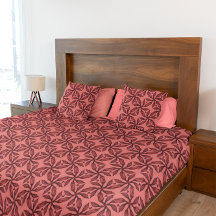 Erdrot und Schwarz-Blütenmuster