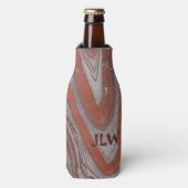 Erdrote und graue Mineralwellen Flaschenkühler (Flaschenvorderseite)