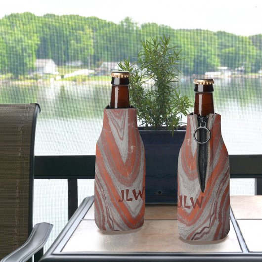 Erdrote und graue Mineralwellen Flaschenkühler