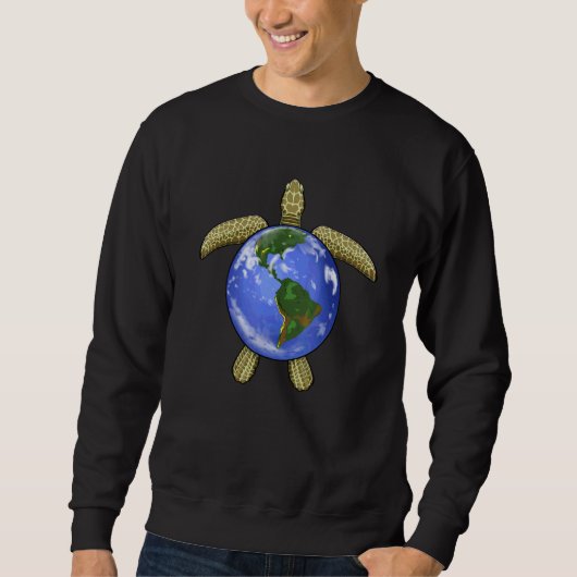 Erdschildkröte   Frauen Meer Tier Schildkröte Erde Sweatshirt (Vorderseite)
