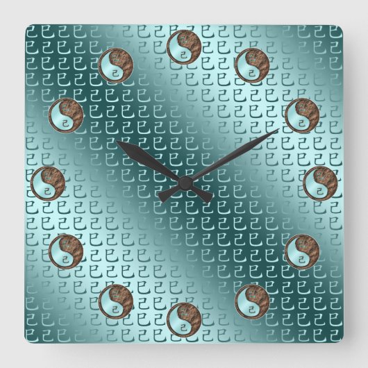 Erdschlange Quadratische Wanduhr (Vorderseite)