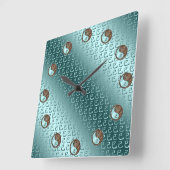 Erdschlange Quadratische Wanduhr (Winkel)