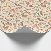 Erdschmetterling und Blumenmuster Geschenkpapier (Ecke)