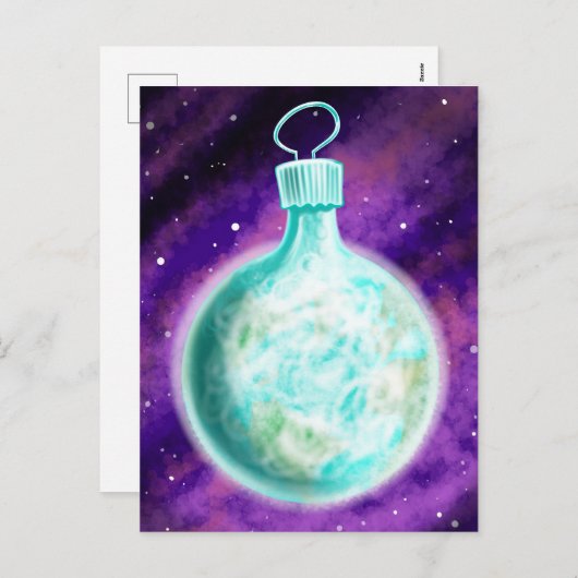 Erdschmuck-Postkarte schlicht Feiertagspostkarte (Vorne/Hinten)