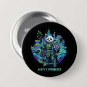 Erdschutz-Panda-Ritter | Solarpunk Öko Button (Vorne & Hinten)
