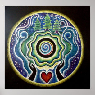 Erdsegen-Mandala-Plakat Poster