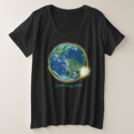 Erdsonne Eclipse 2024 heilige Geometrie Große Größe T-Shirt