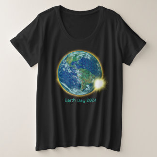 Erdsonne Eclipse 2024 heilige Geometrie Große Größe T-Shirt
