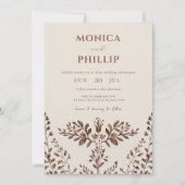 Erdsonne Rustikale Herbstblütenhochzeit Einladung (Vorderseite)