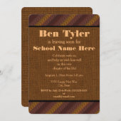 Erdstein Braunrost "Aus in die Uni" Trunk-Party Einladung (Vorne/Hinten)