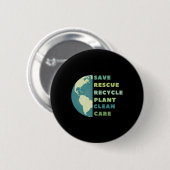 Erdtag Gerettet Button (Vorne & Hinten)