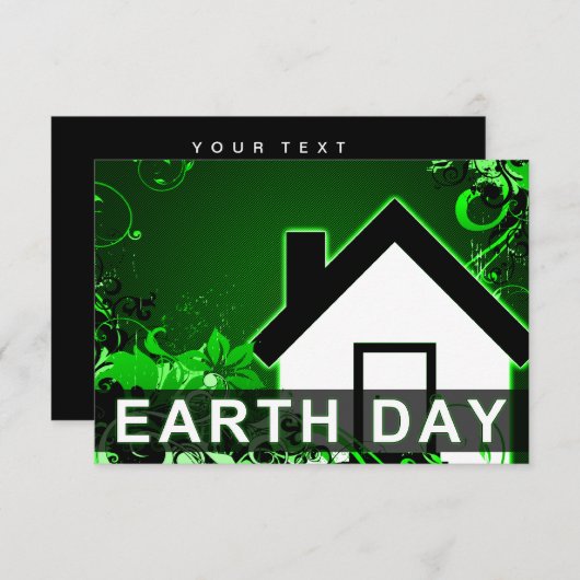 Erdtag : Hi-Fi-Zuhause Einladung (Vorne/Hinten)