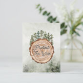 Erdtag Zitronenholz Rundscheibe und Pinienbäume Postkarte (Stehend Vorderseite)