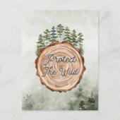 Erdtag Zitronenholz Rundscheibe und Pinienbäume Postkarte (Vorderseite)