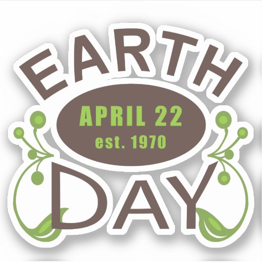 Erdtagstypografie Aufkleber (Vorderseite)