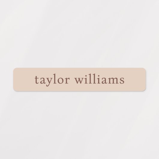 Erdthy-boho brauner Schatten wasserfester Name Etiketten (Design 1)