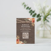 Erdthy Floral Wood Terracotta QR Code UAWG Wedding Begleitkarte (Stehend Vorderseite)