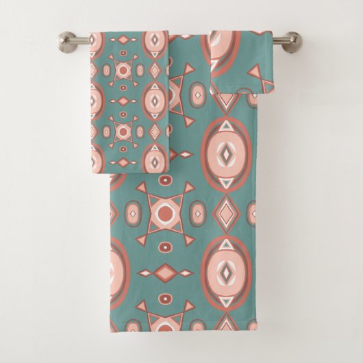 Erdthy Warm Geometric Boho Pattern Badetuch Set (Insitu)