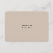 Erdton Beige Reservierte Sitze Benutzerdefinierte  Begleitkarte (Rückseite)