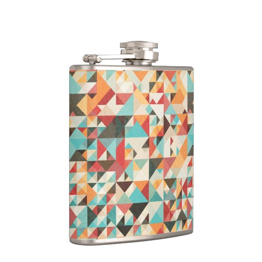 Erdton Geometrisches Muster Flachmann (Rechts)