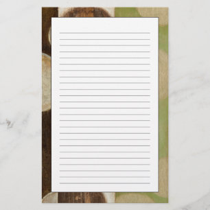 Erdton-hölzerne Platten-Malerei mit Kreisen Briefpapier