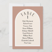 Erdton, moderner Sitzplan der Tischnummer (Vorderseite)