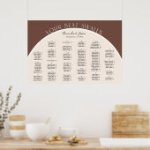 Erdton Modernes Bogen-Bordeaux-Sitzdiagramm Poster (Küche)