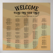 Erdton Retro Alphabetische Hochzeitstabelle Poster (Vorne)