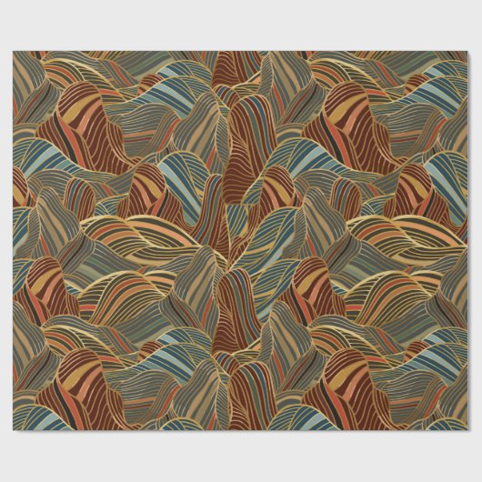 Erdtöne, Abstrakte Berge Geschenkpapier (Flach)