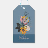 Erdtöne, abstrakte Blume, Bouquet, Monogramm Geschenkanhänger (Rückseite)