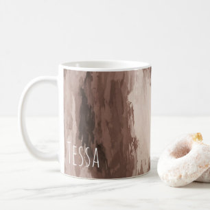 Erdtöne Abstrakte Ikat Rustikale Malerische Neutra Kaffeetasse
