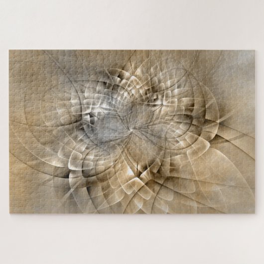 Erdtöne Abstrakte Moderne Fractal-Kunst-Textur Puzzle (Horizontal)