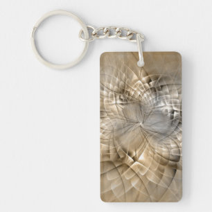 Erdtöne Abstrakte Moderne Fractal-Kunst-Textur Schlüsselanhänger