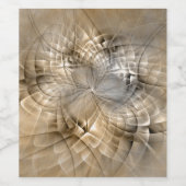 Erdtöne Abstrakte Moderne Fractal-Kunst-Textur Weinetikett (Einzelnes Label)