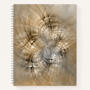 Erdtöne Abstrakte Moderne Fraktal-Kunst-Textur Notizblock